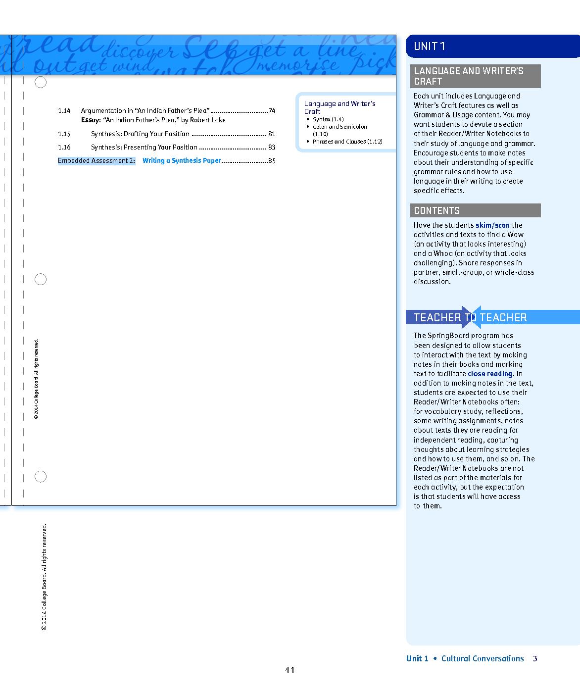 Springboard English Language Arts English 1 Answer Key Adr Alpujarra